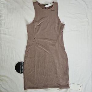 Lululemon Ribbed Softstreme Slim-Fit Tank Dress TPTC Taupetastic Women's Size 10